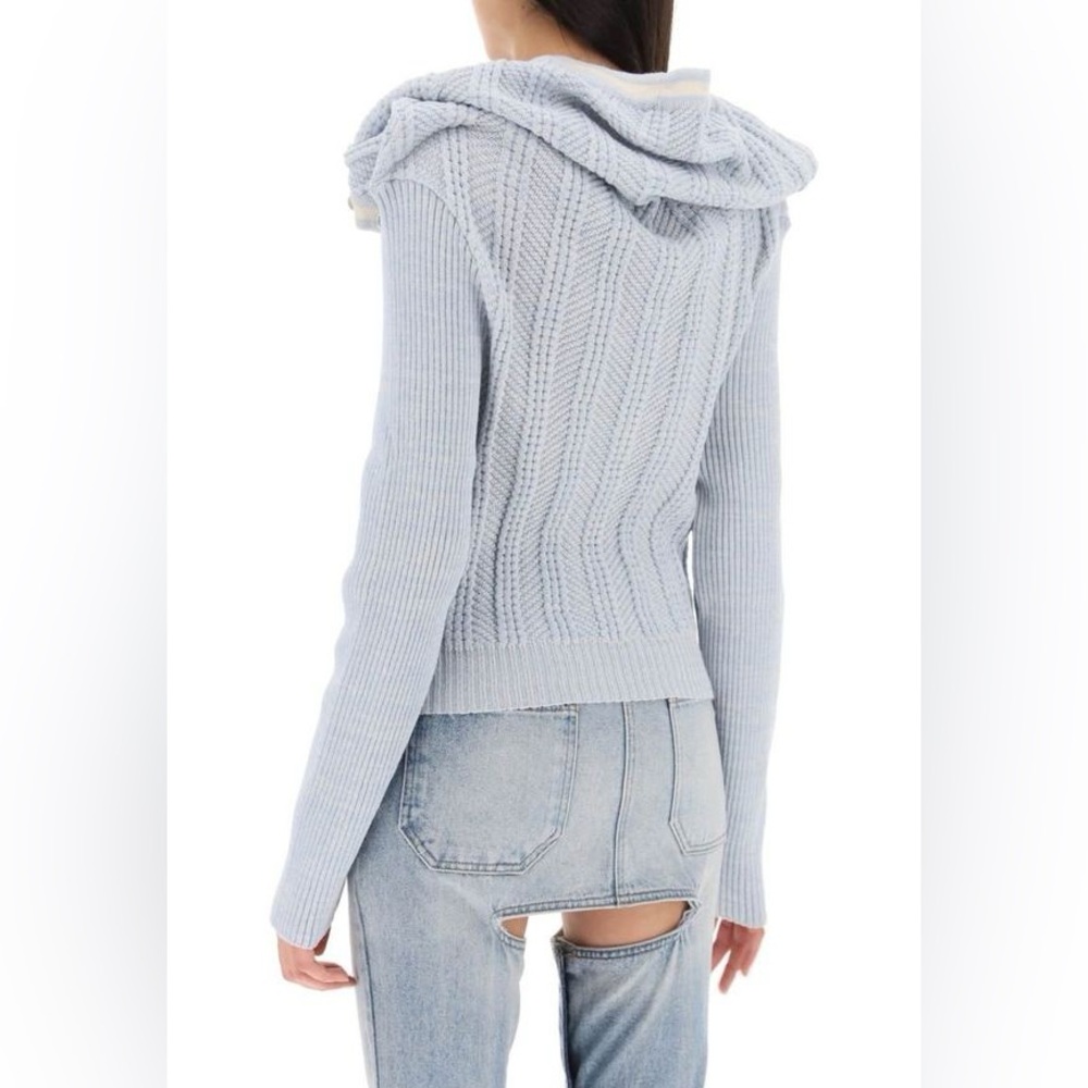 Y/Project Sweater Wool Chain Necklace Ruffle Cardigan Sz EU 36 US 4 - Picture 14 of 16